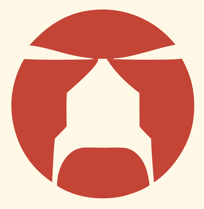 Helicopter Circle Emblem Logo #fff8e7/#c44536