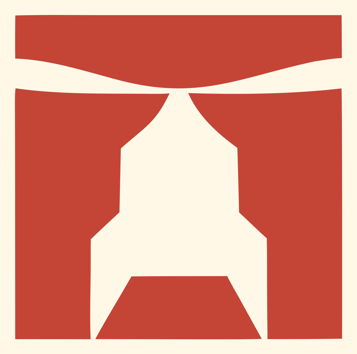 Torii Gate Helicopter Logo #fff8e7/#c44536
