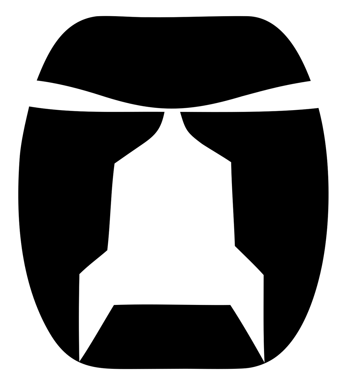 Rocket Helmet Negative Space Logo #ffffff/#000000
