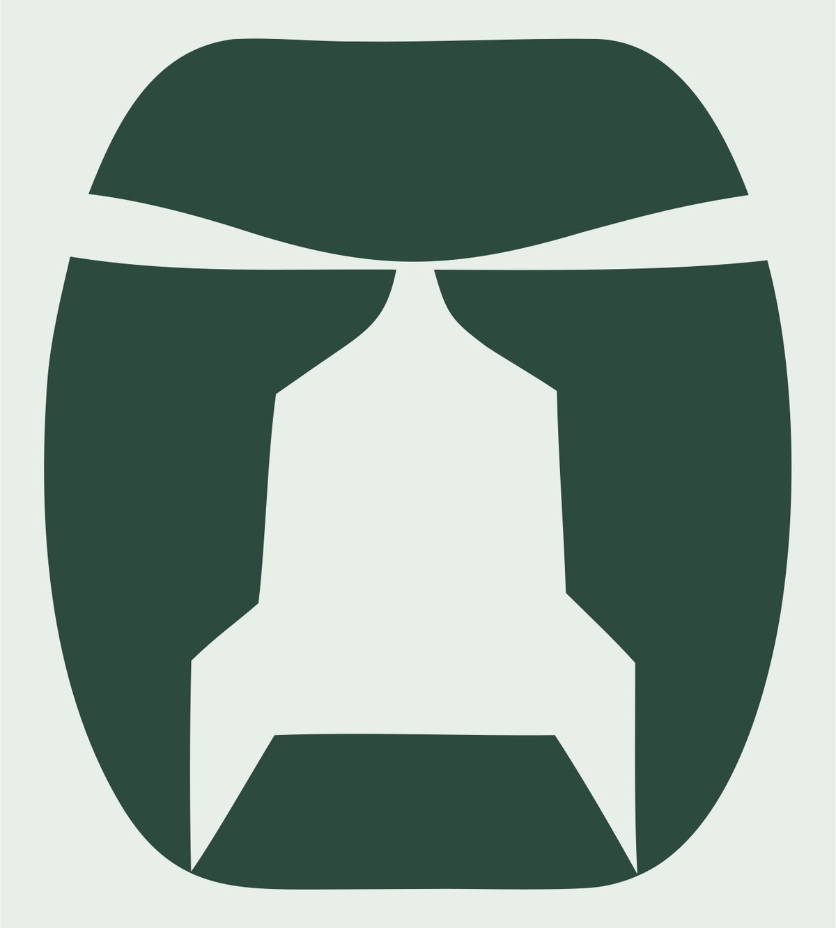 Rocket Helmet Negative Space Logo #e8efe9/#2d4a3e