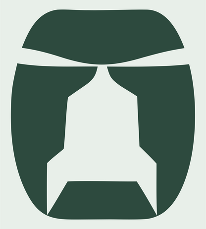 Rocket Helmet Negative Space Logo #e8efe9/#2d4a3e