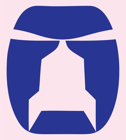Rocket Helmet Negative Space Logo #fce4ec/#283593