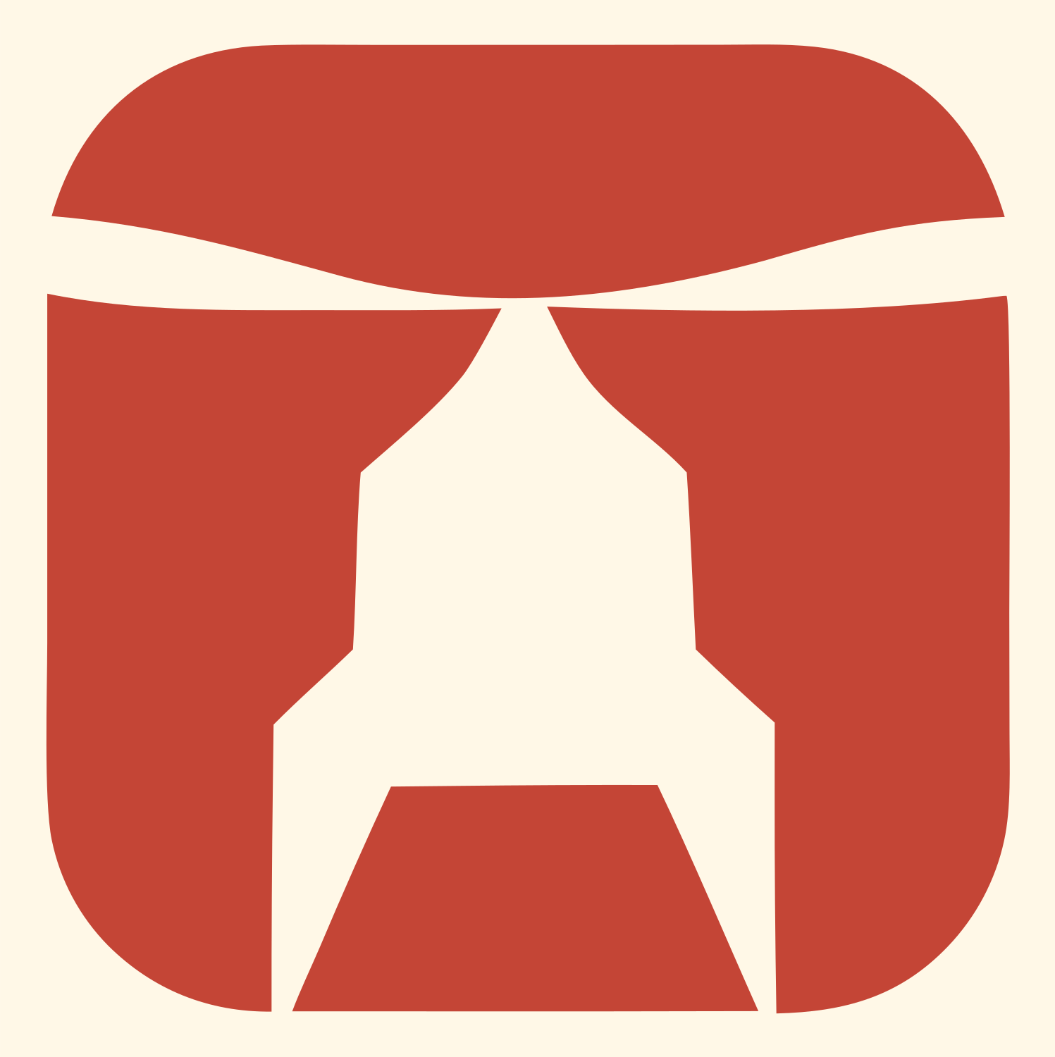 Helicopter Rounded Square Logo #fff8e7/#c44536