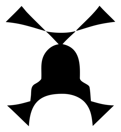 Helicopter Top View Logo #ffffff/#000000