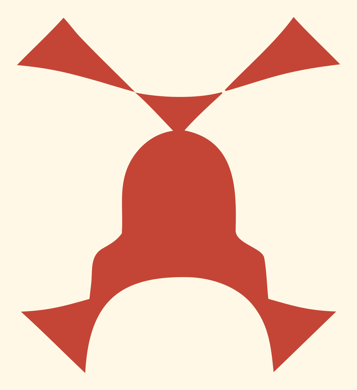 Helicopter Top View Logo #fff8e7/#c44536