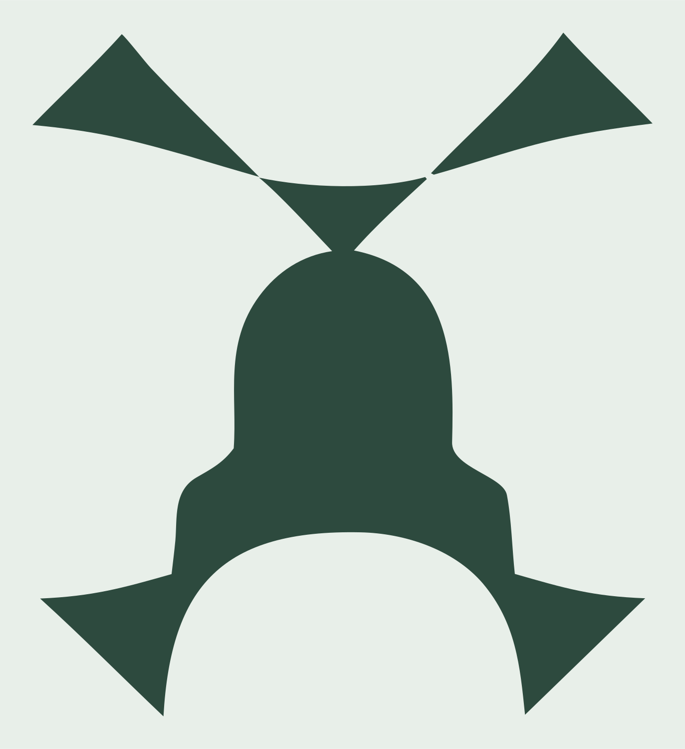 Helicopter Top View Logo #e8efe9/#2d4a3e