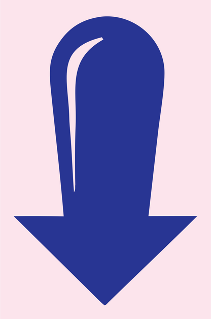 Down Arrow Submarine Logo #fce4ec/#283593