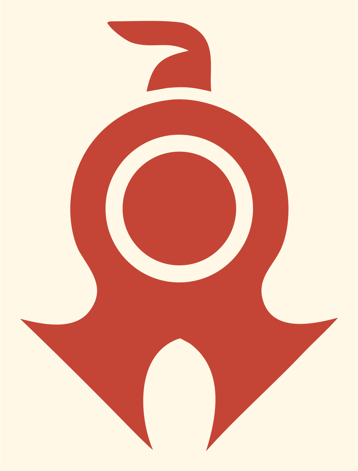 Submarine Periscope Logo #fff8e7/#c44536