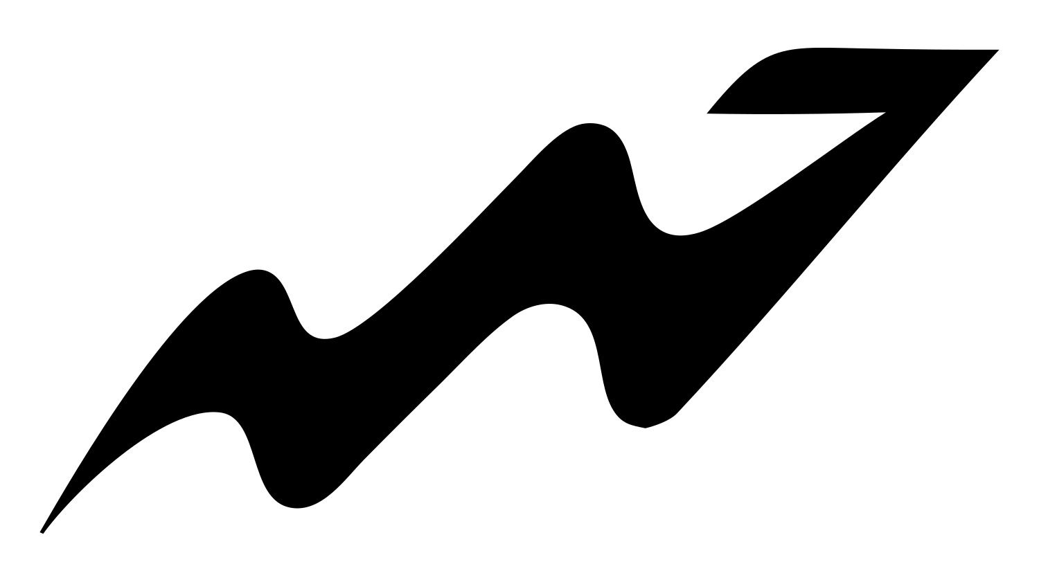 Wavy Arrow Upward Logo #ffffff/#000000