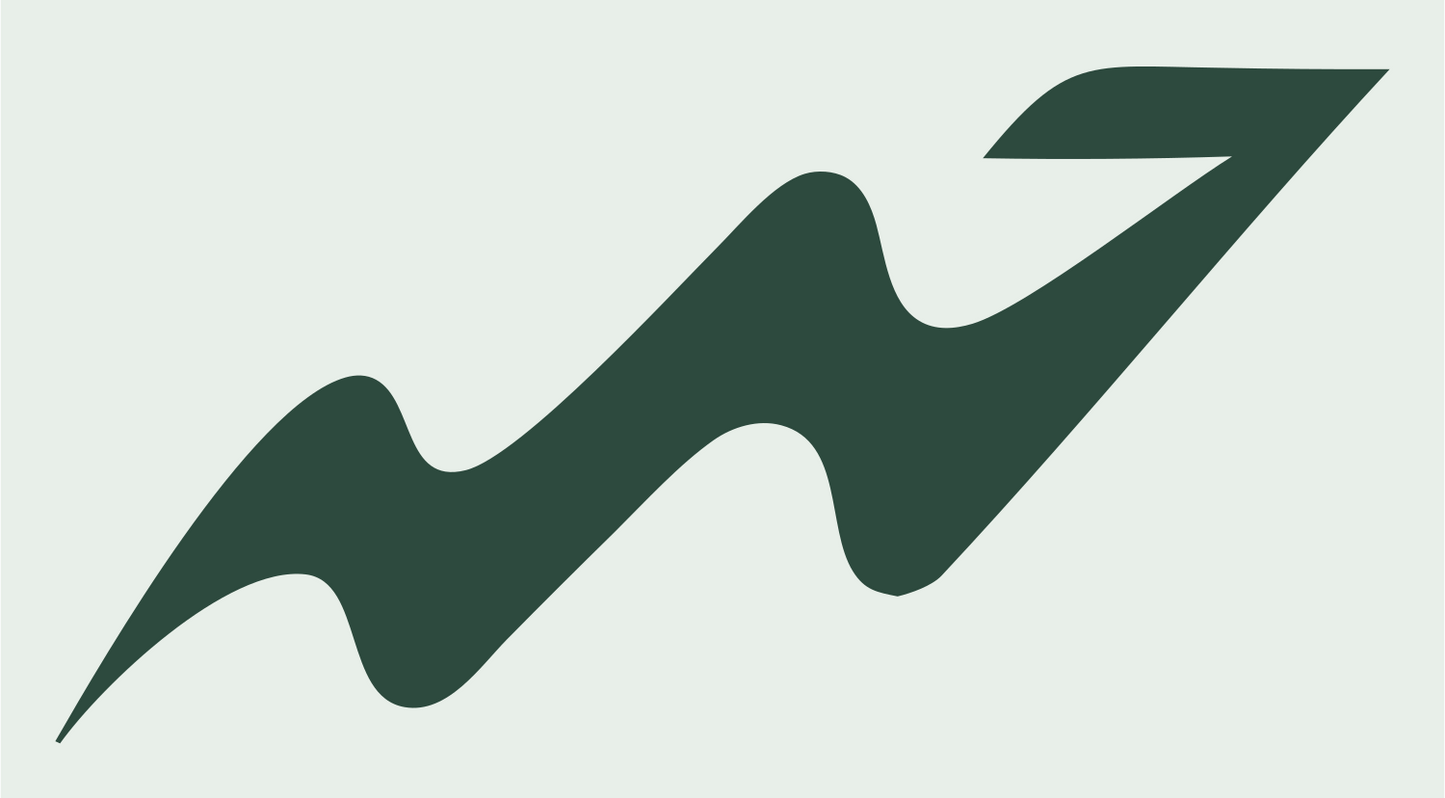 Wavy Arrow Upward Logo #e8efe9/#2d4a3e