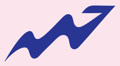 Wavy Arrow Upward Logo #fce4ec/#283593