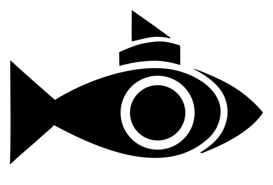 Fish Shape Submarine Logo