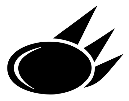 Meteor Strike Oval Logo #ffffff/#000000