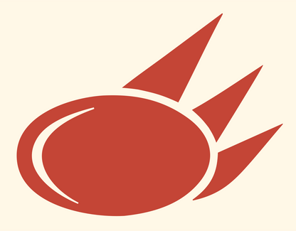 Meteor Strike Oval Logo #fff8e7/#c44536