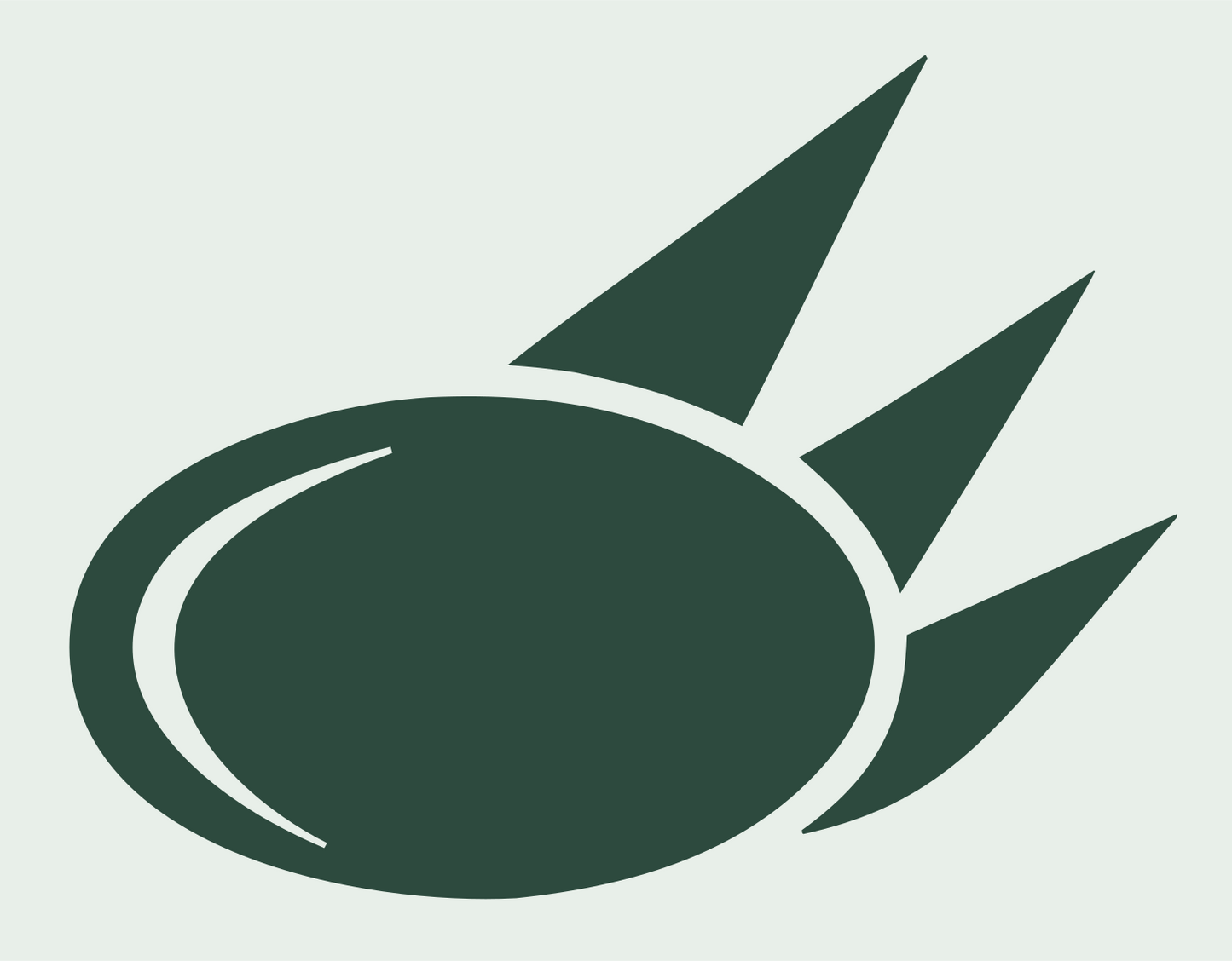Meteor Strike Oval Logo #e8efe9/#2d4a3e