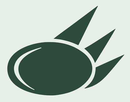 Meteor Strike Oval Logo #e8efe9/#2d4a3e