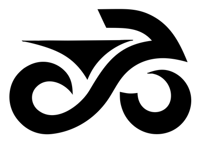 Swirl Wheel Motorbike Logo Set #ffffff/#000000