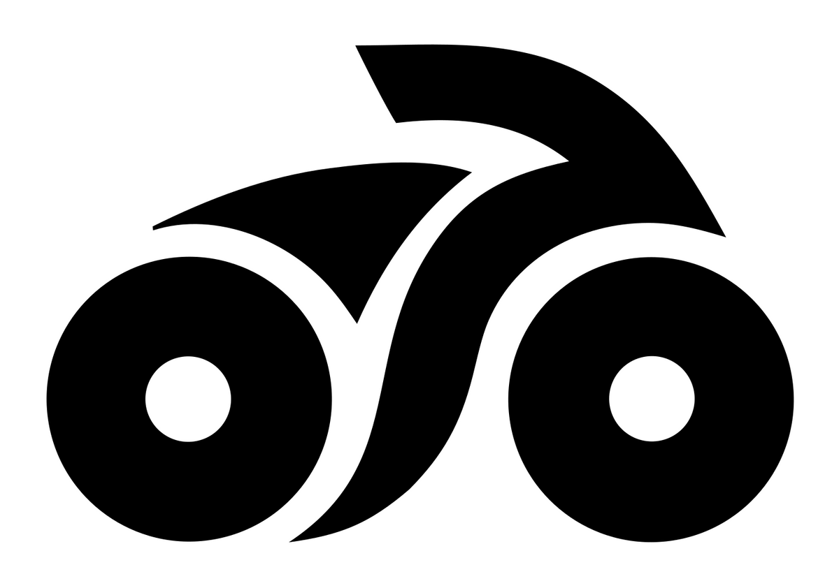 Motorbike Side Profile Logo Set #ffffff/#000000