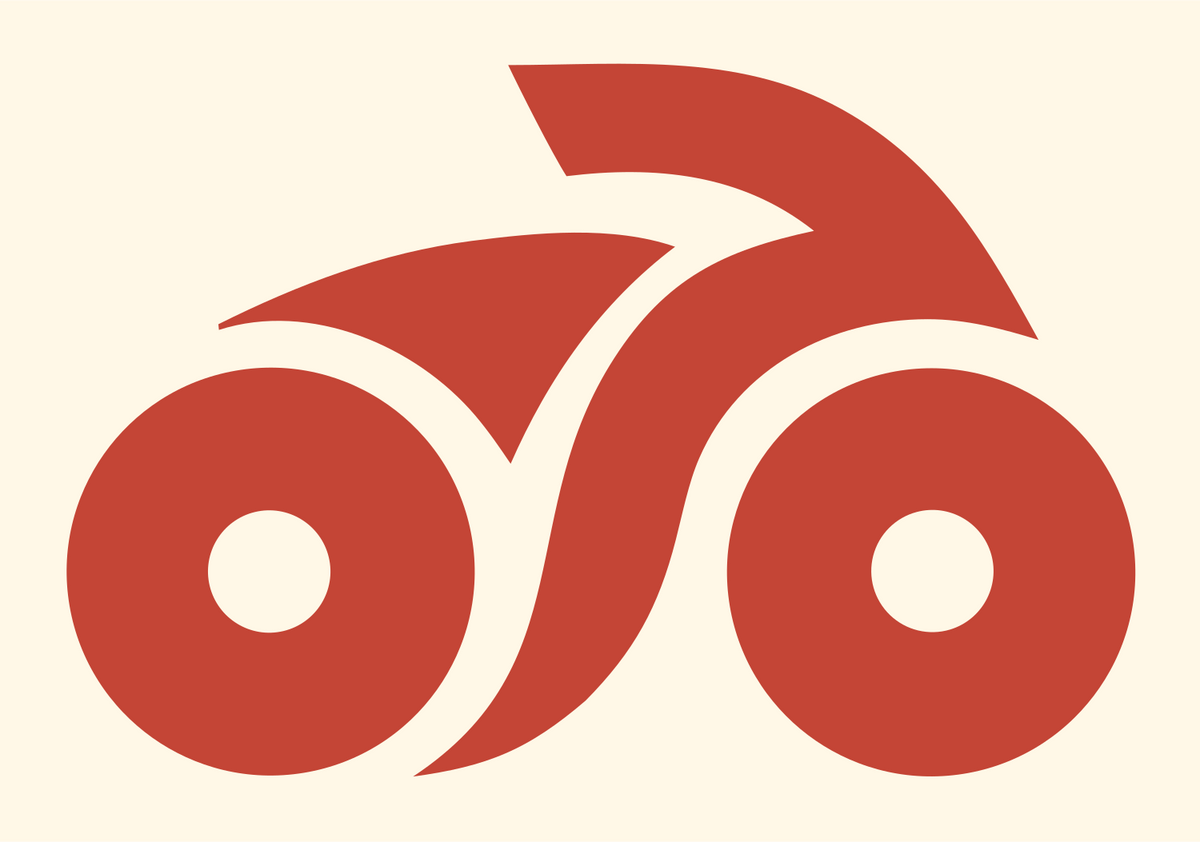 Motorbike Side Profile Logo Set #fff8e7/#c44536