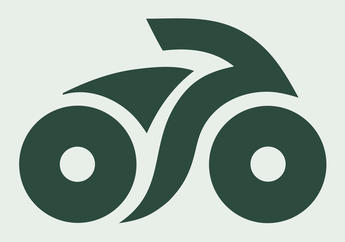 Motorbike Side Profile Logo Set #e8efe9/#2d4a3e