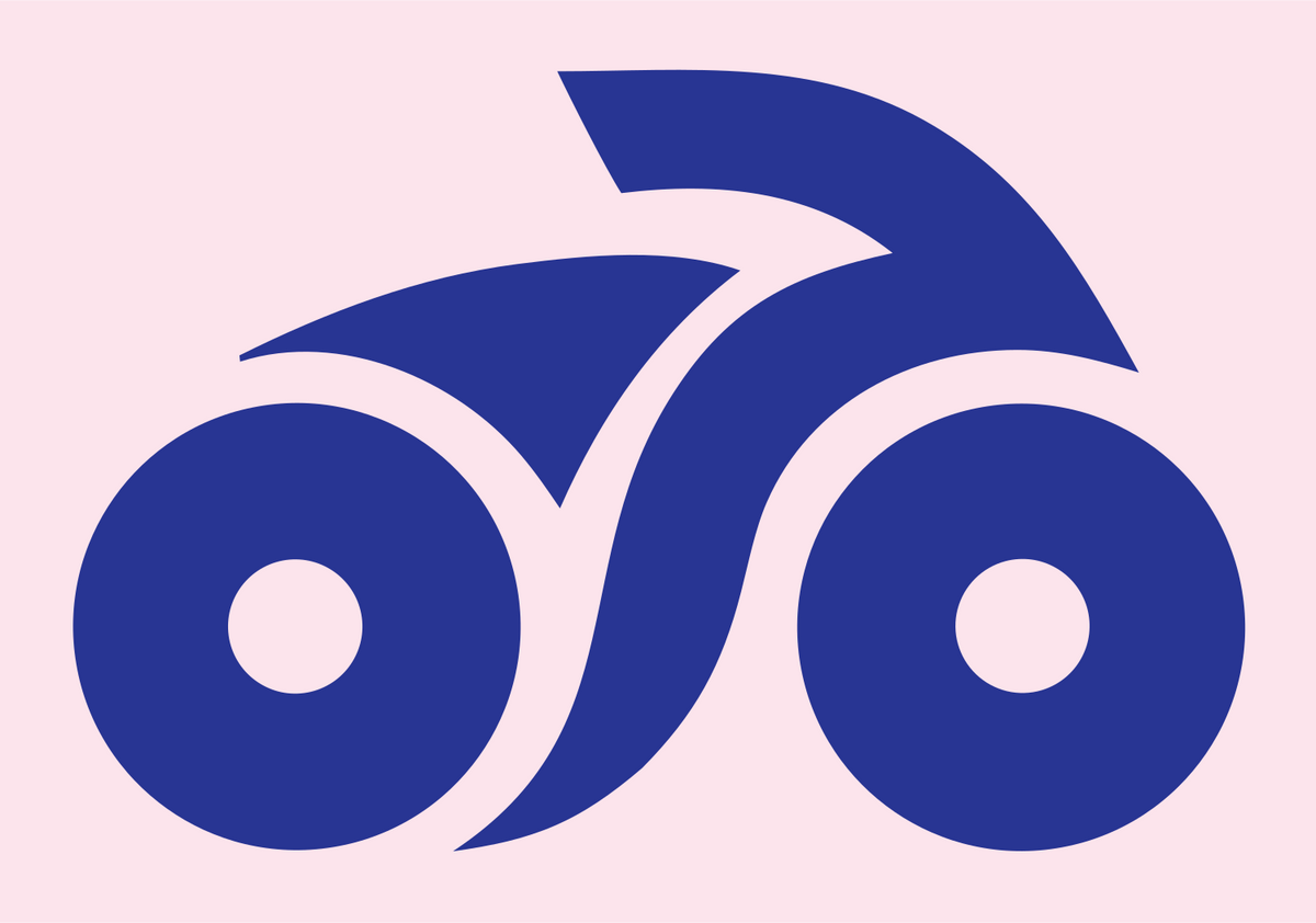 Motorbike Side Profile Logo Set #fce4ec/#283593