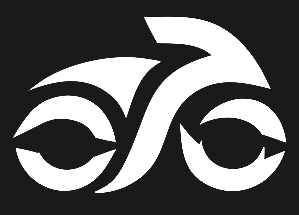 Curved Motorbike Logo Set #1a1a1a/#ffffff