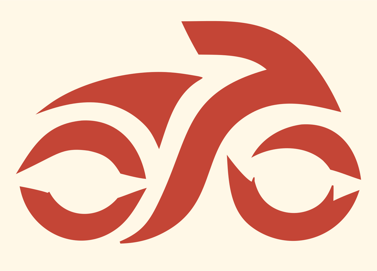 Curved Motorbike Logo Set #fff8e7/#c44536