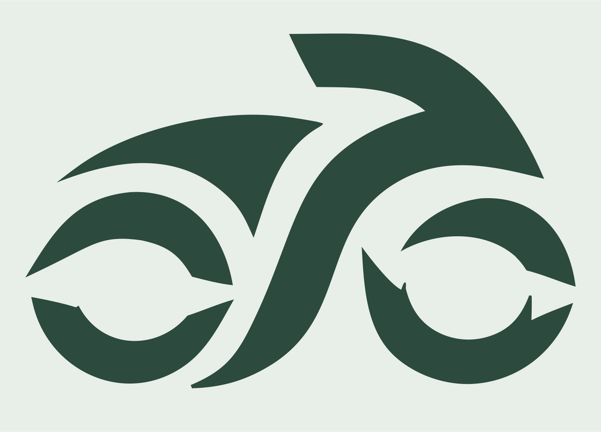 Curved Motorbike Logo Set #e8efe9/#2d4a3e