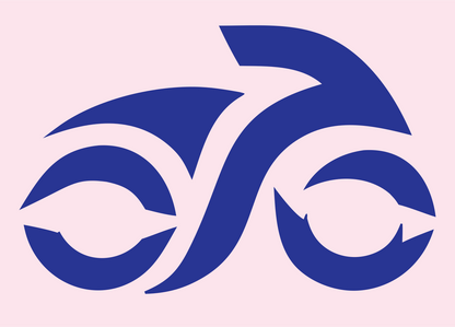 Curved Motorbike Logo Set #fce4ec/#283593