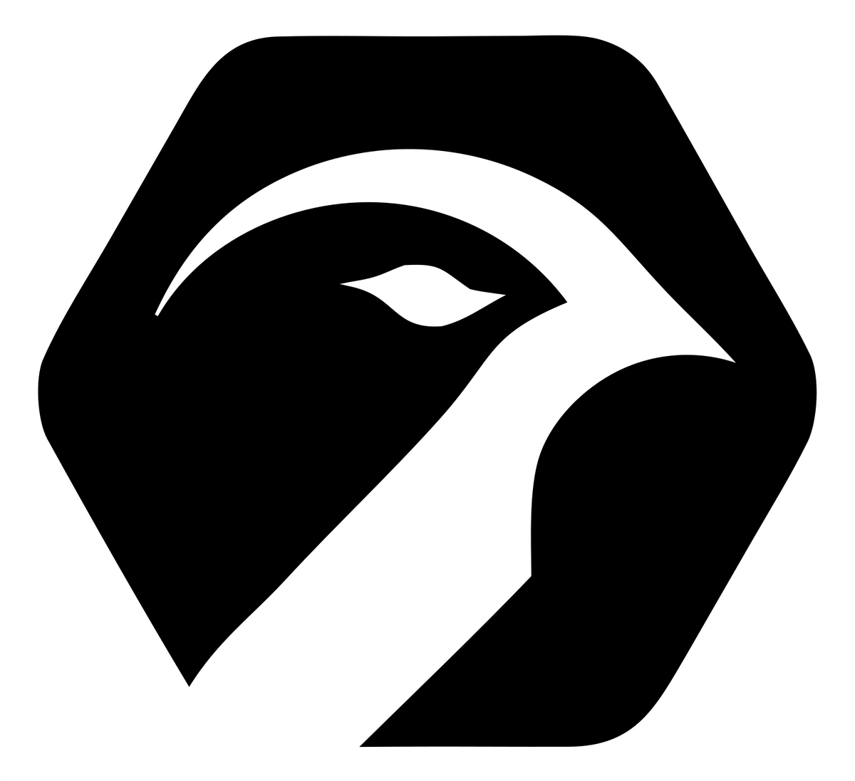 Eagle Head Hexagon Logo #ffffff/#000000