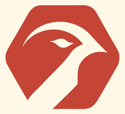 Eagle Head Hexagon Logo #fff8e7/#c44536
