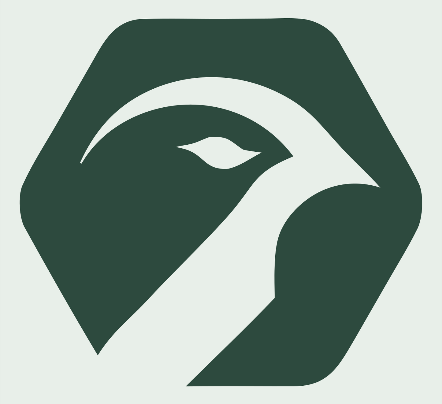 Eagle Head Hexagon Logo #e8efe9/#2d4a3e