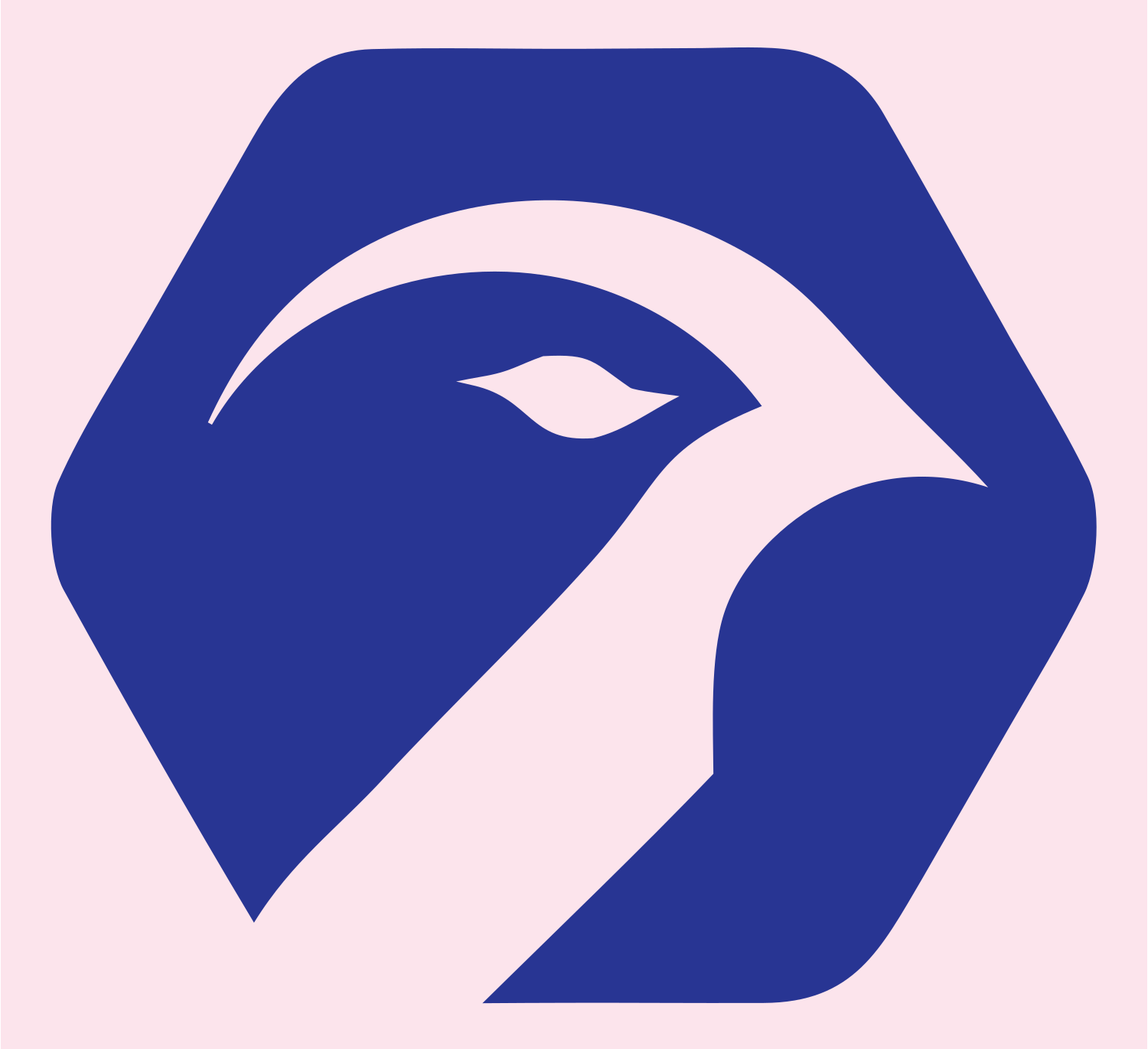 Eagle Head Hexagon Logo #fce4ec/#283593