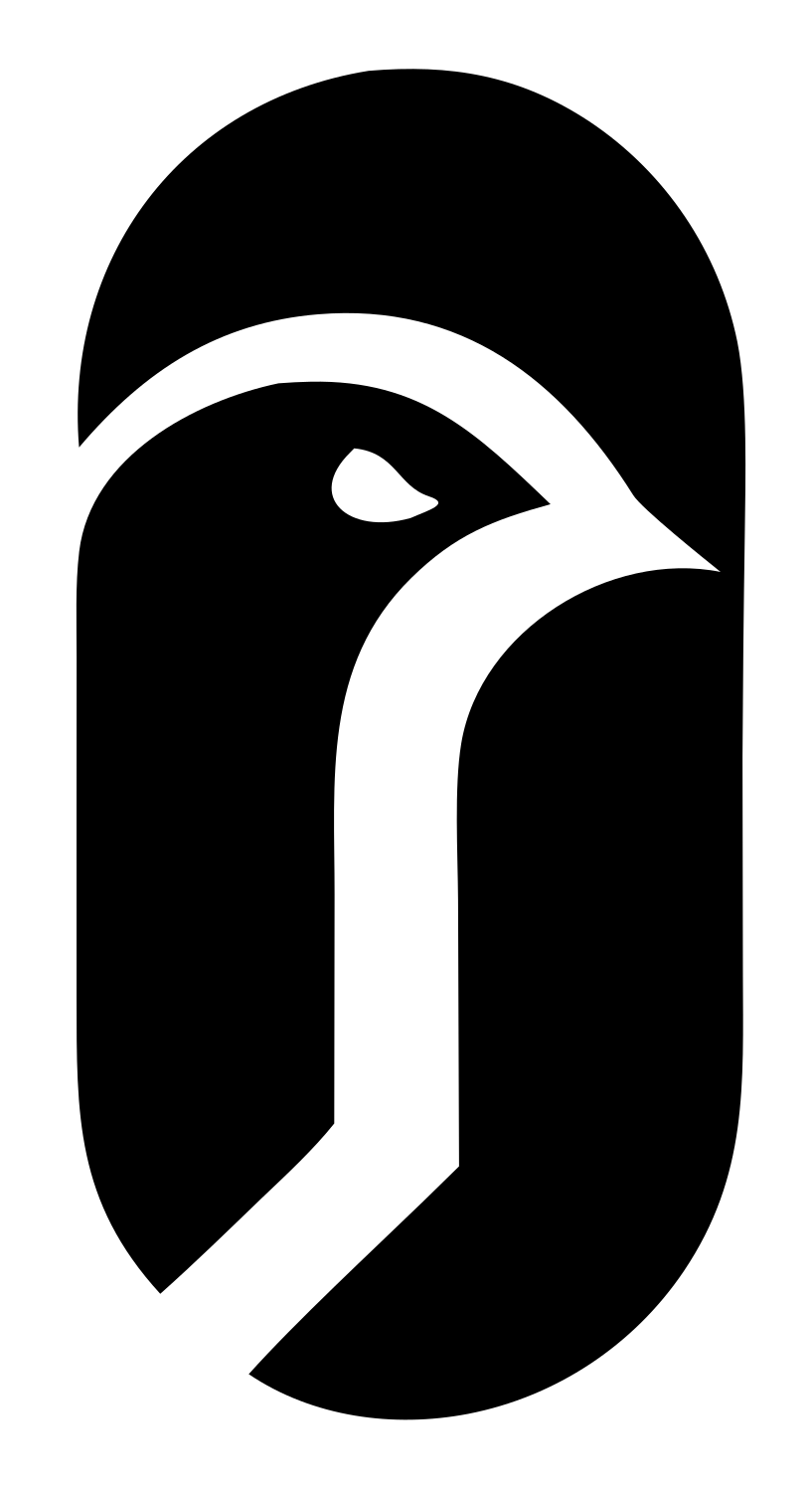 Bird Head Capsule Logo #ffffff/#000000