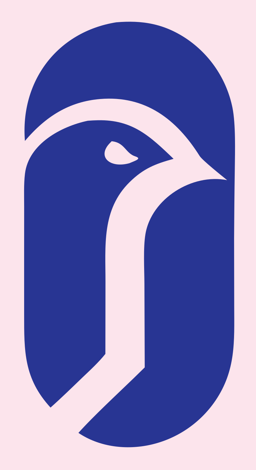 Bird Head Capsule Logo #fce4ec/#283593