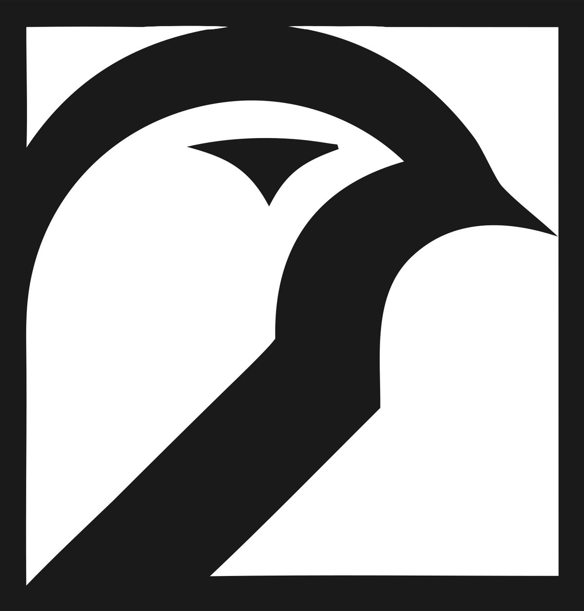 Negative Space Bird Profile Logo #1a1a1a/#ffffff