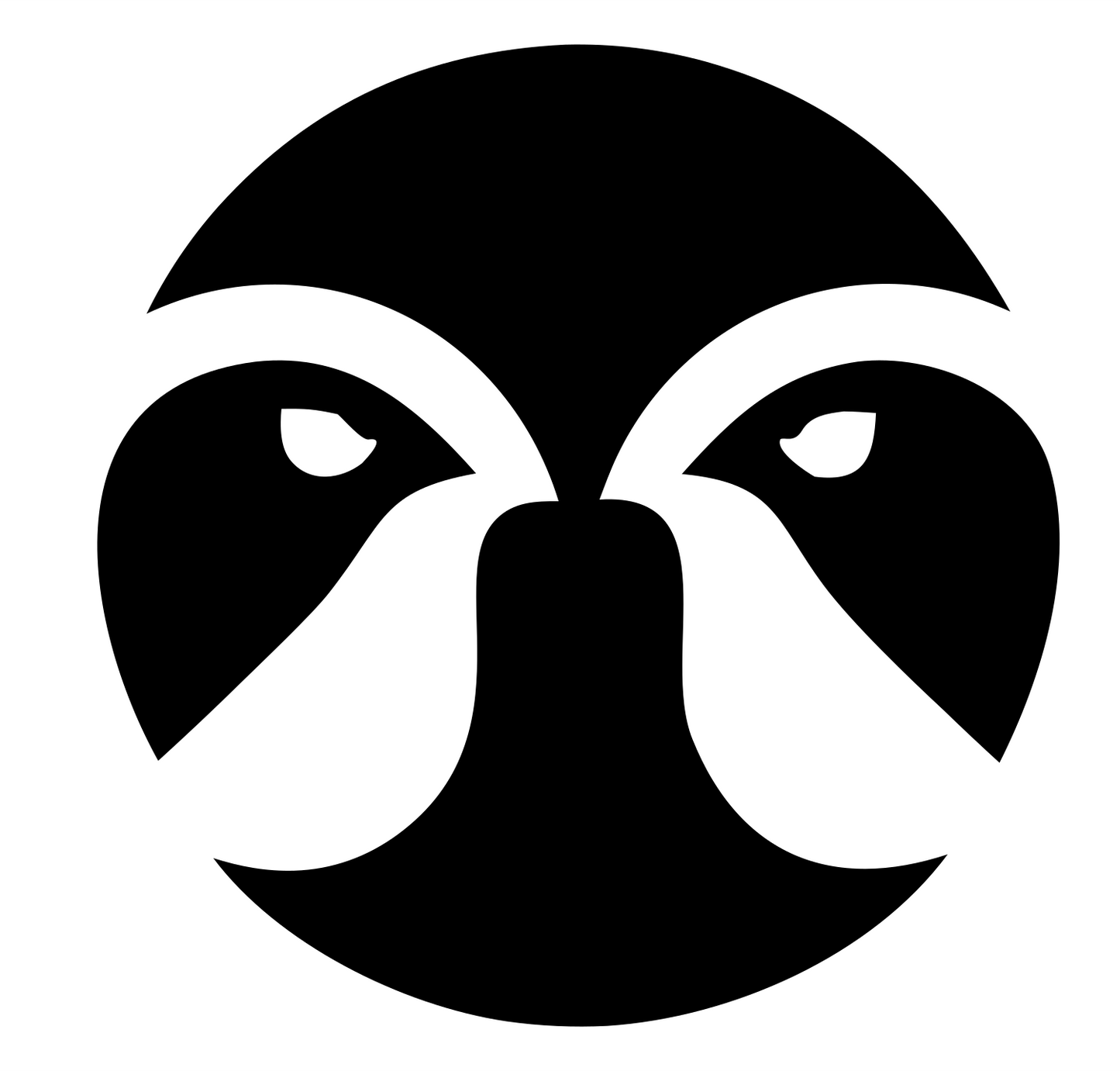Twin Birds Circle Logo #ffffff/#000000