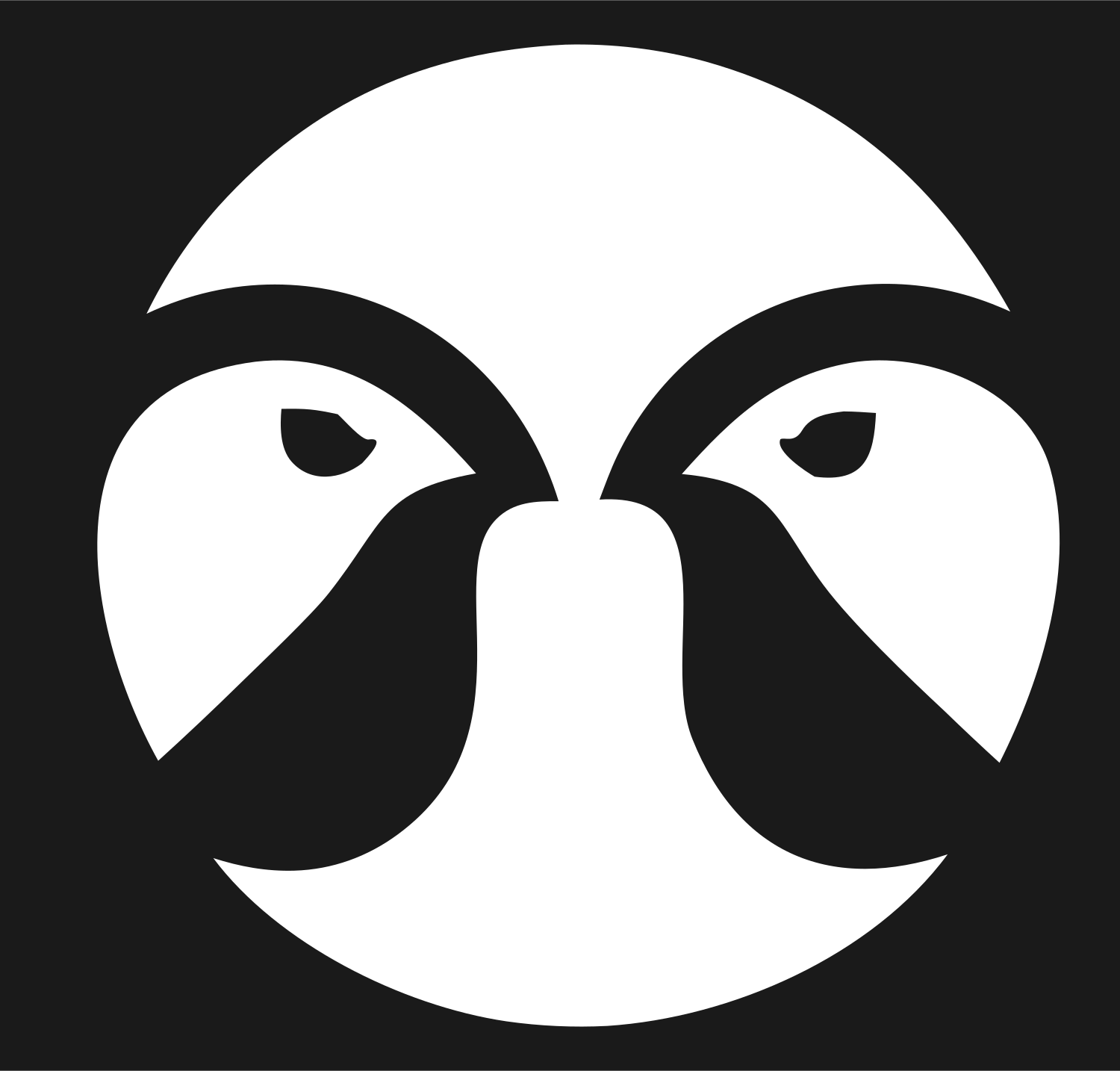 Twin Birds Circle Logo #1a1a1a/#ffffff