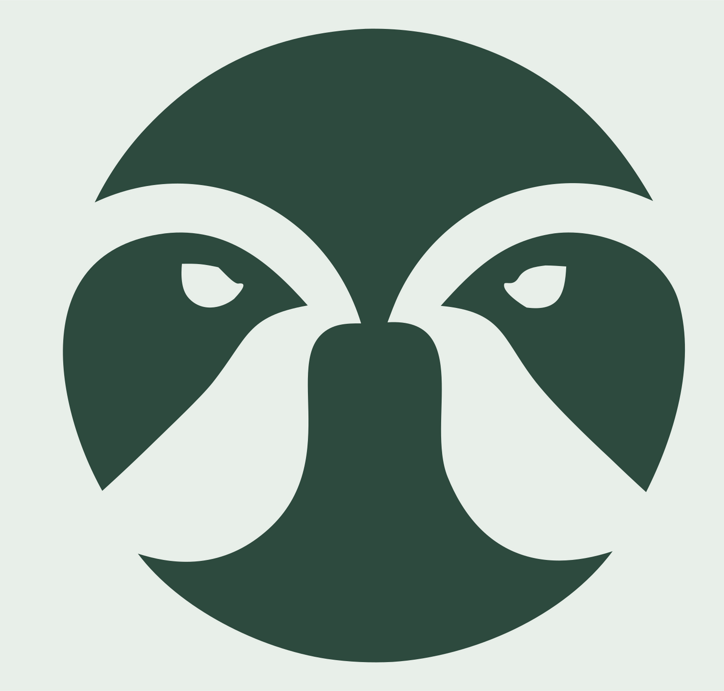 Twin Birds Circle Logo #e8efe9/#2d4a3e
