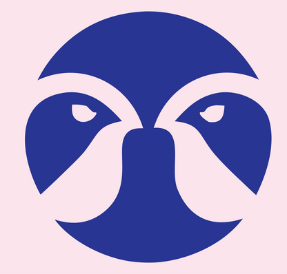 Twin Birds Circle Logo #fce4ec/#283593
