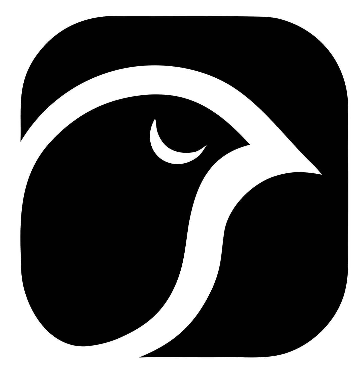 Hawk Head Square Logo #ffffff/#000000