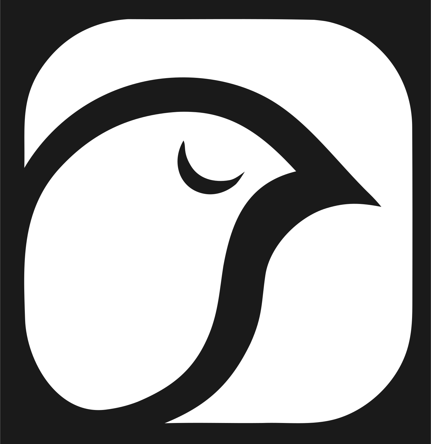 Hawk Head Square Logo #1a1a1a/#ffffff