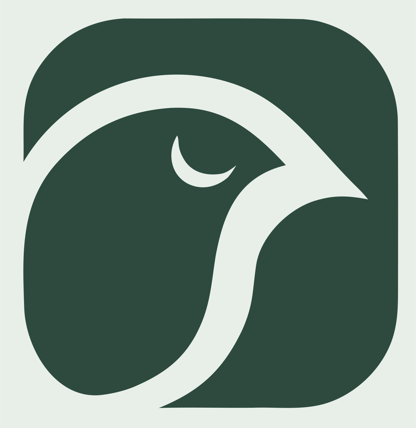 Hawk Head Square Logo #e8efe9/#2d4a3e