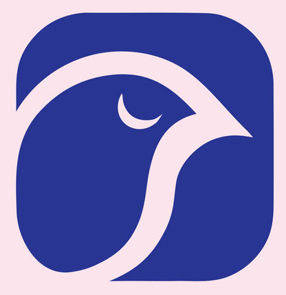 Hawk Head Square Logo #fce4ec/#283593