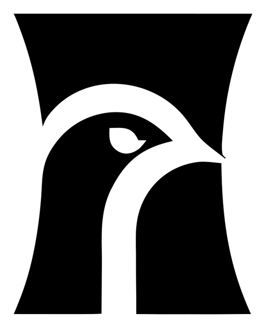 Negative Space Crane Head Logo