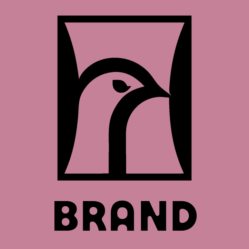 Negative Space Crane Head Logo preview