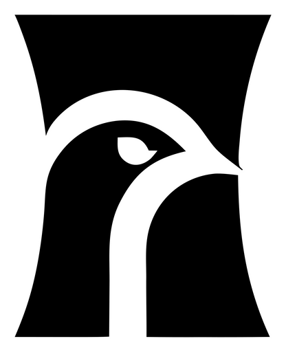 Negative Space Crane Head Logo #ffffff/#000000