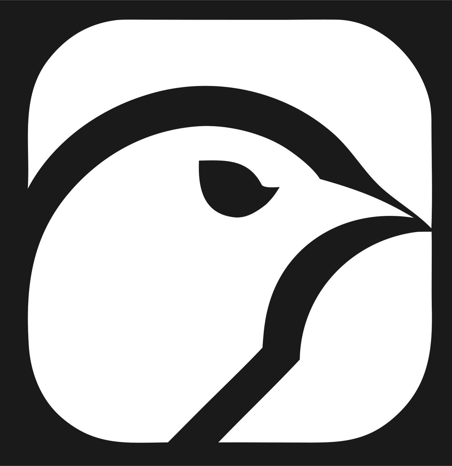 Bird Head Rounded Square Logo #1a1a1a/#ffffff