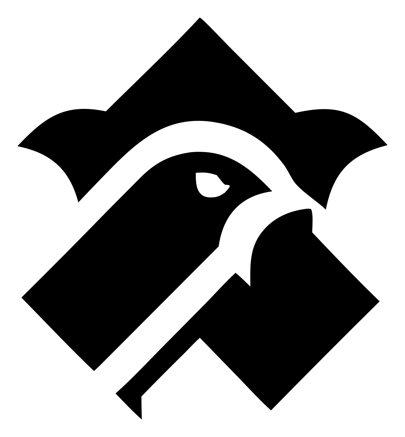 Falcon Head Diamond Logo #ffffff/#000000
