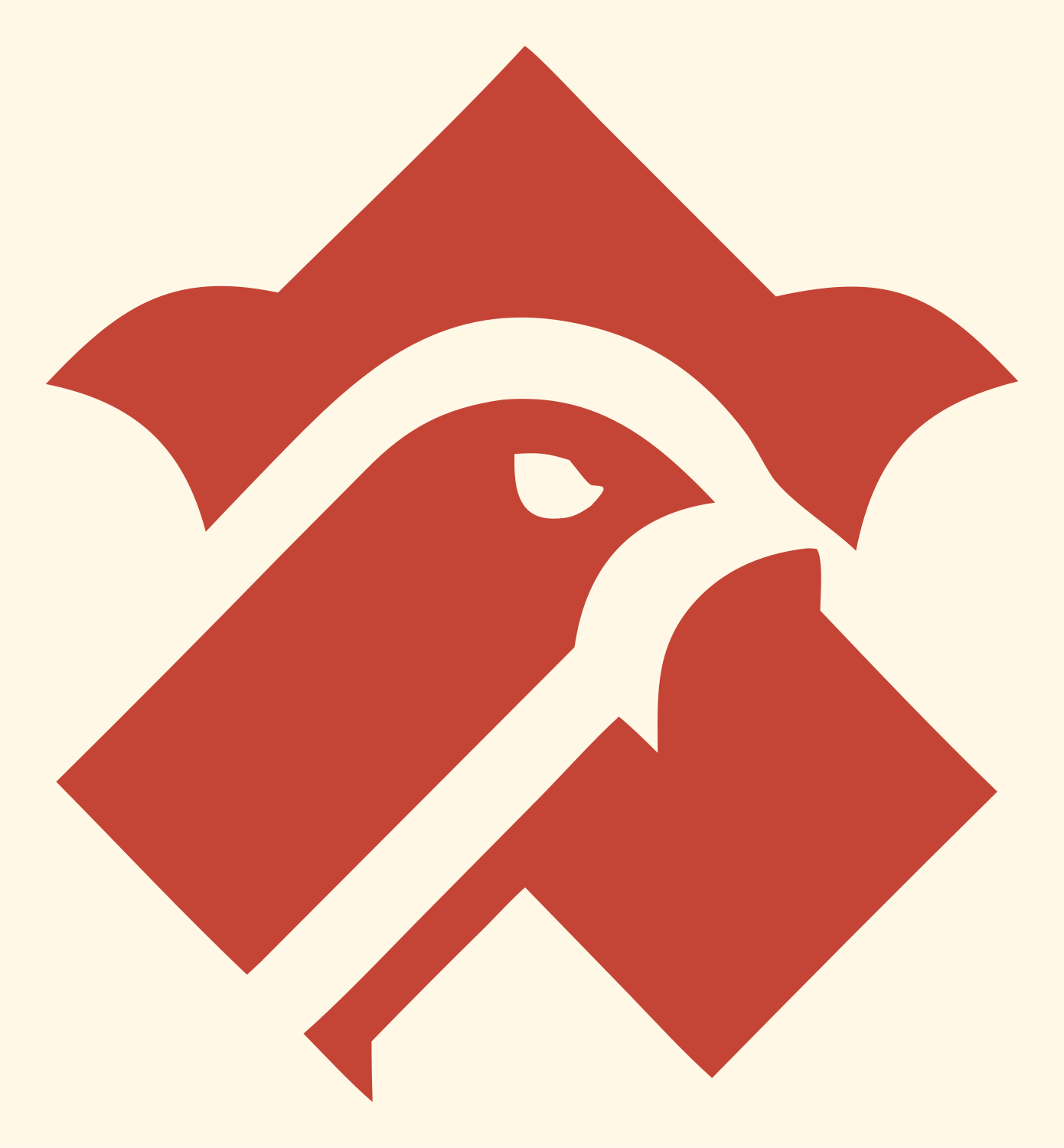 Falcon Head Diamond Logo #fff8e7/#c44536